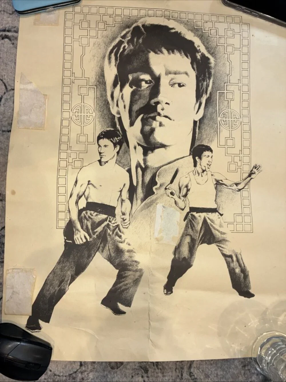 Bruce Lee Original Art Poster Rare Vintage